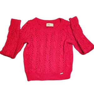 Hollister Women's Bright Red Cable Knit Sweater | Size: XS